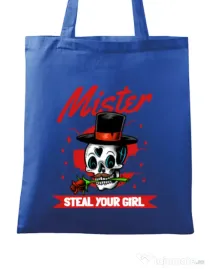 Sacosa din panza Mr. steal your girl Albastru regal