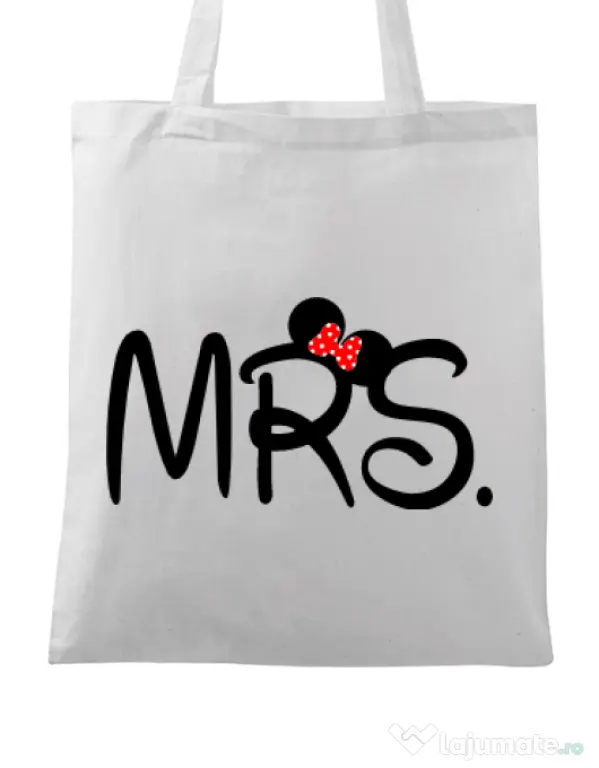 Sacosa din panza Mrs Minnie Alb