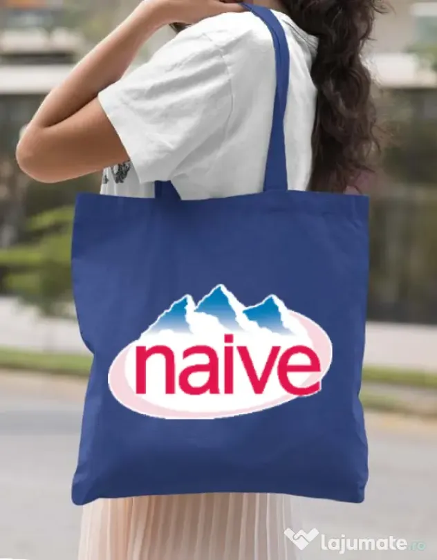 Sacosa din panza Naive Albastru regal