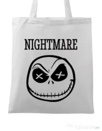 Sacosa din panza Nightmare Alb