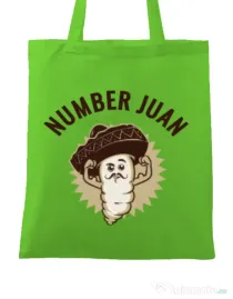 Sacosa din panza Number Juan Verde mar