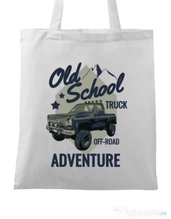 Sacosa din panza Off-road truck Alb