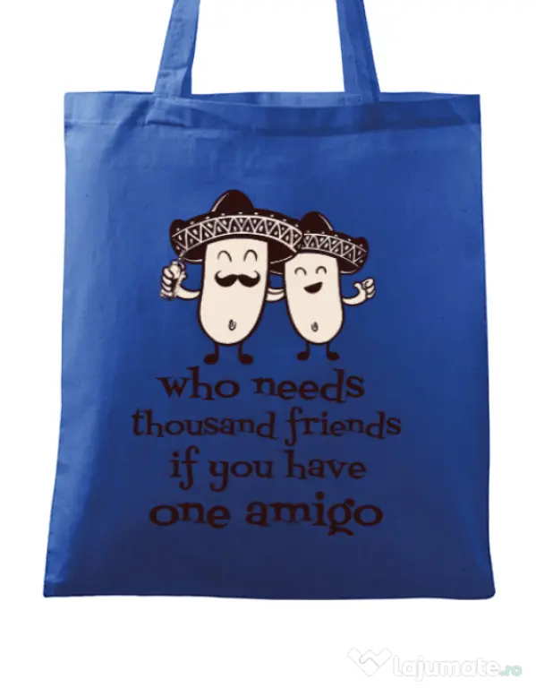 Sacosa din panza One amigo Albastru regal