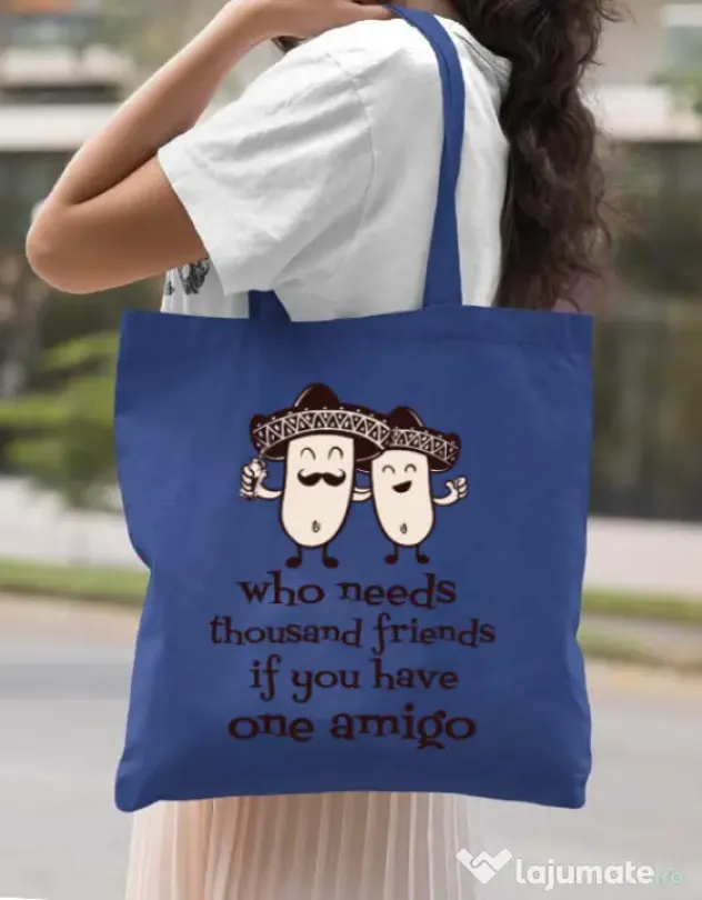 Sacosa din panza One amigo Albastru regal