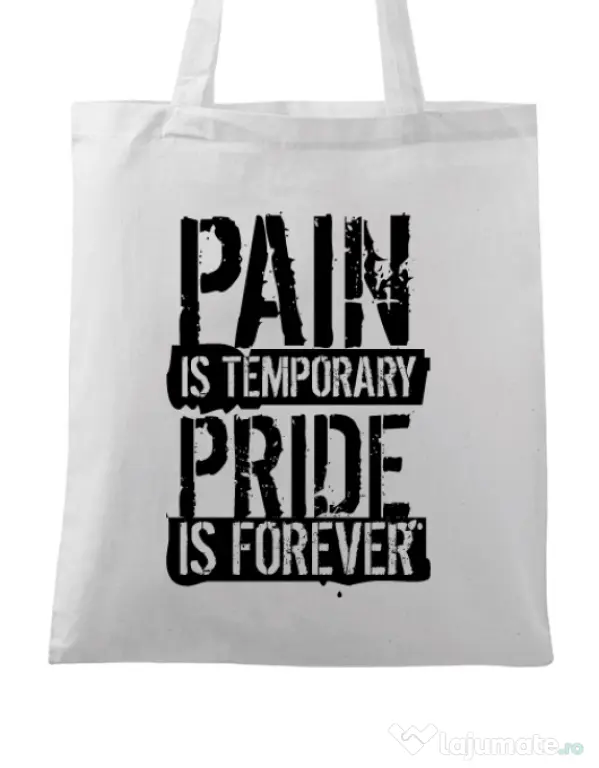 Sacosa din panza Pain and pride Alb