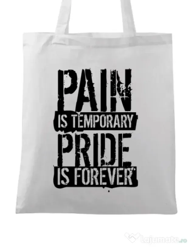 Sacosa din panza Pain and pride Alb