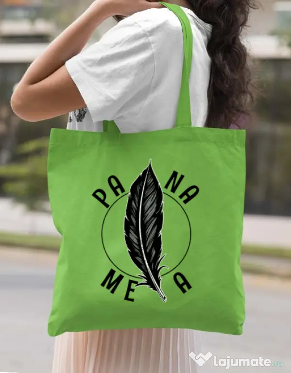 Sacosa din panza Pana mea Verde mar