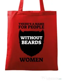 Sacosa din panza People without beards Rosu