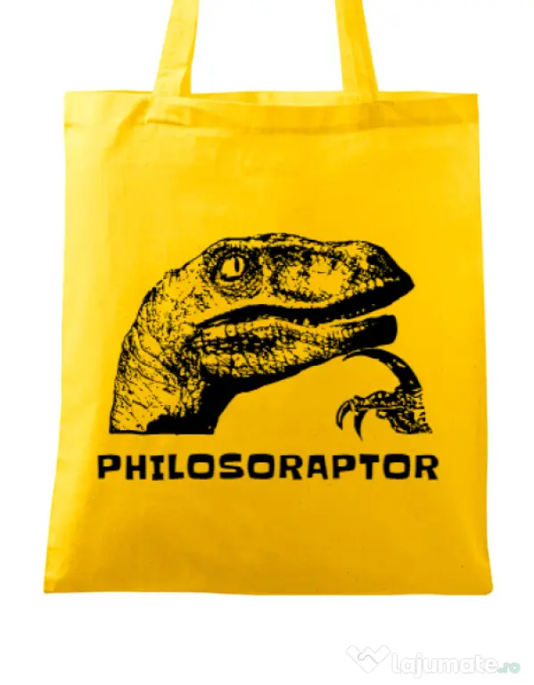 Sacosa din panza Philosoraptor Galben