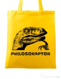 Sacosa din panza Philosoraptor Galben