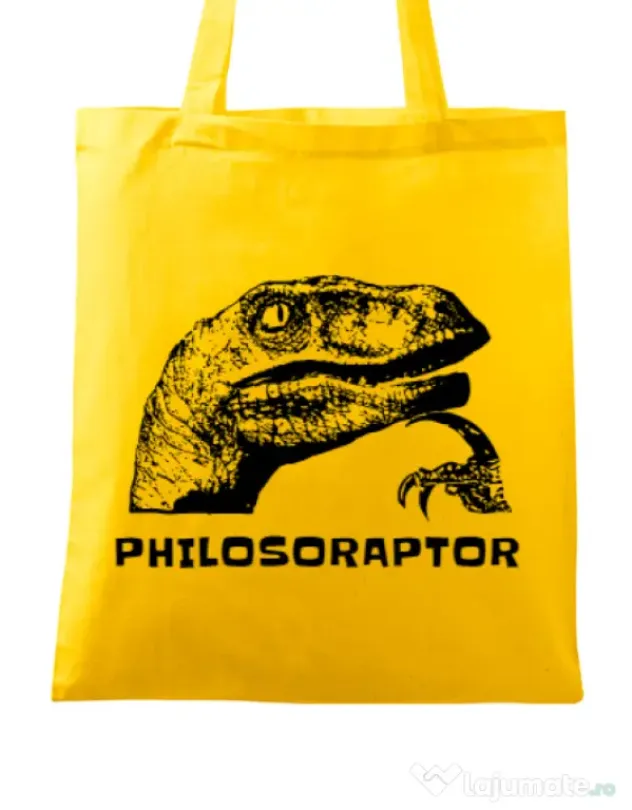Sacosa din panza Philosoraptor Galben