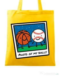 Sacosa din panza Photo of my balls Galben