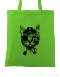Sacosa din panza Piratecat Verde mar