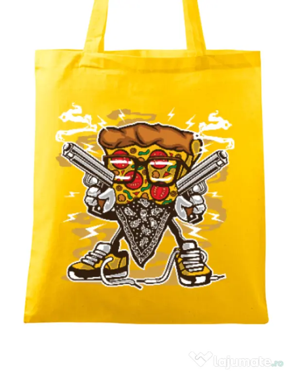 Sacosa din panza Pizza Gangster Galben