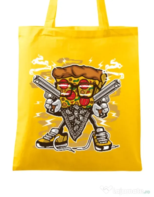 Sacosa din panza Pizza Gangster Galben