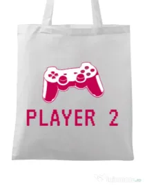 Sacosa din panza Player 2 Alb