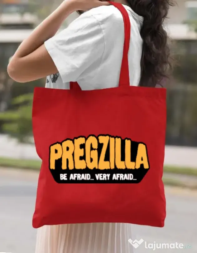 Sacosa din panza Pregzilla Rosu