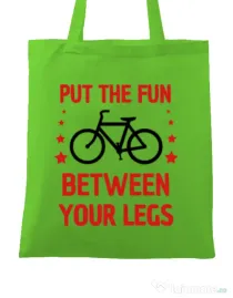 Sacosa din panza Put the fun Between your legs Verde mar