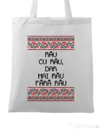 Sacosa din panza Rau cu rau Alb
