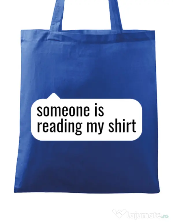 Sacosa din panza Reading my shirt Albastru regal