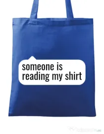 Sacosa din panza Reading my shirt Albastru regal