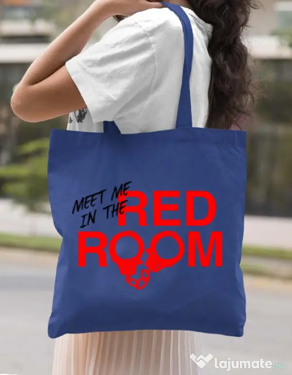 Sacosa din panza Red room Albastru regal
