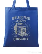 Sacosa din panza Replace Fear Albastru regal
