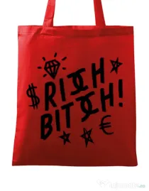 Sacosa din panza Rich bitch Rosu