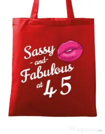 Sacosa din panza Sassy and fabulous Rosu