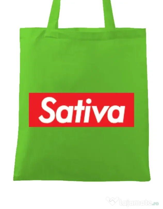 Sacosa din panza Sativa Verde mar