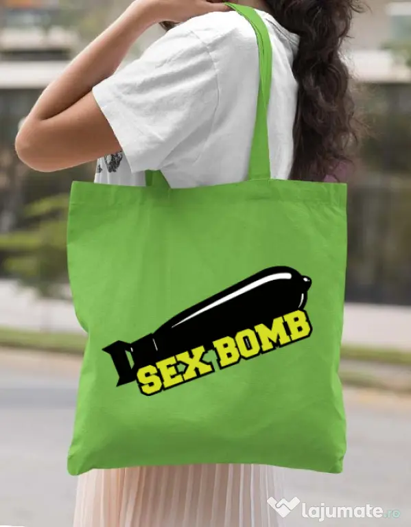 Sacosa din panza Sex bomb Verde mar
