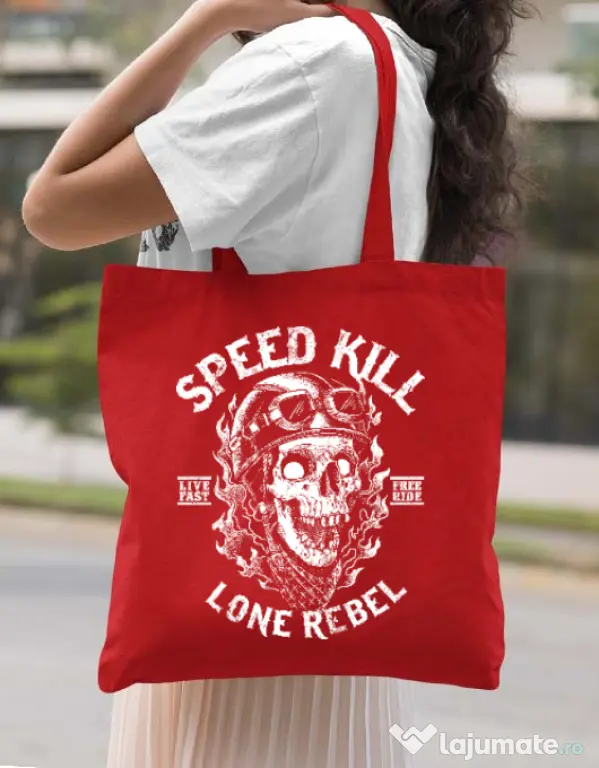 Sacosa din panza Speed kill Rosu