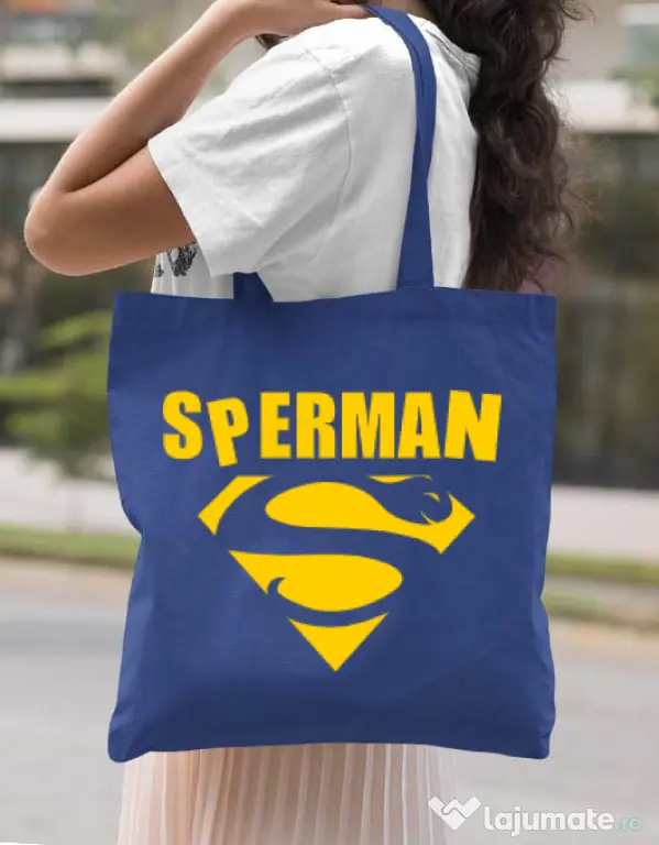 Sacosa din panza Sperman Albastru regal
