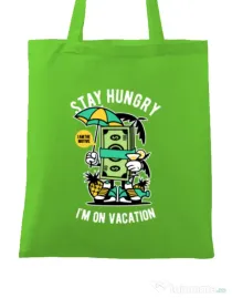 Sacosa din panza Stay Hungry Verde mar