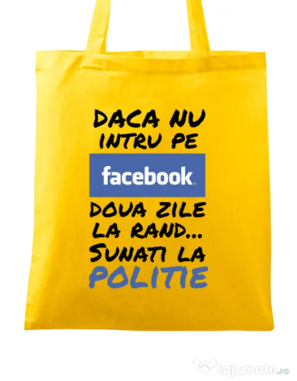 Sacosa din panza Sunati la politie Galben