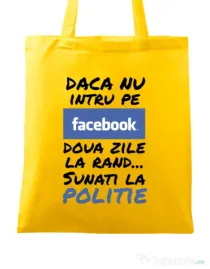 Sacosa din panza Sunati la politie Galben