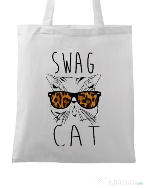 Sacosa din panza Swag cat Alb