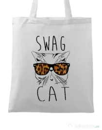 Sacosa din panza Swag cat Alb