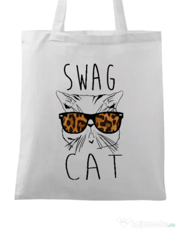 Sacosa din panza Swag cat Alb
