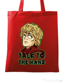 Sacosa din panza Talk to the hand Rosu