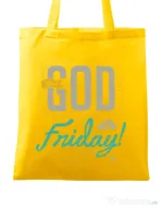 Sacosa din panza Thank GOD its Friday Galben