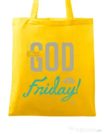 Sacosa din panza Thank GOD its Friday Galben