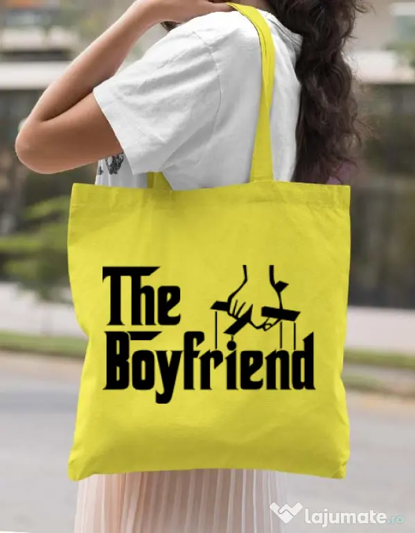 Sacosa din panza The boyfriend Galben