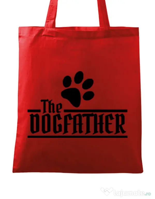 Sacosa din panza The dogfather Rosu