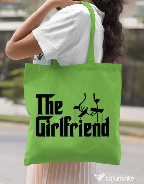 Sacosa din panza The girlfriend Verde mar