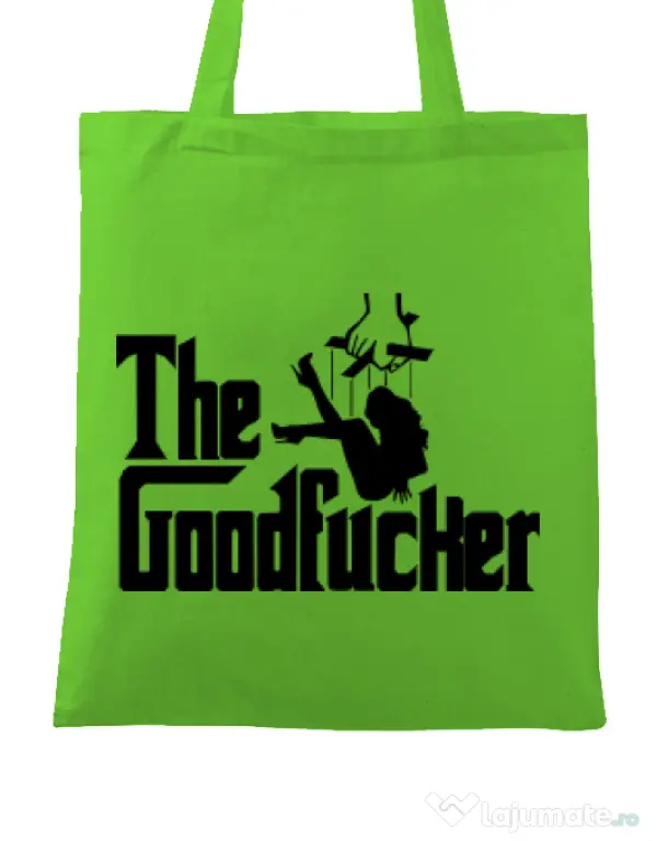 Sacosa din panza The goodfucker Verde mar