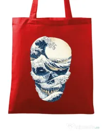 Sacosa din panza The Great Wave off Skull Rosu