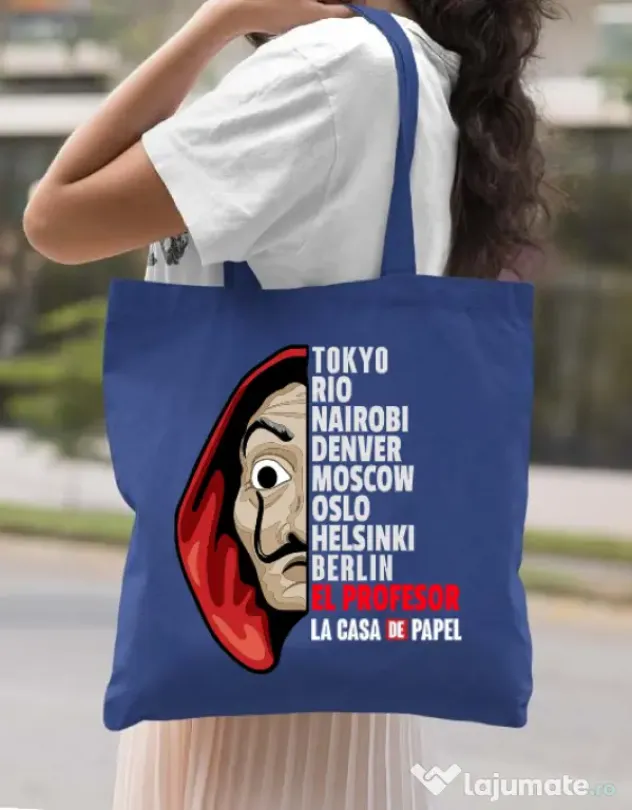 Sacosa din panza The team Albastru regal