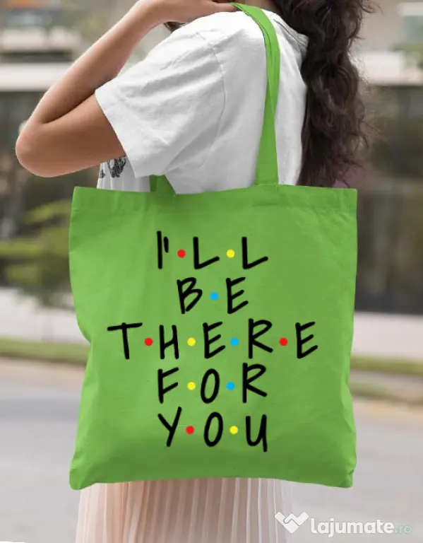 Sacosa din panza There for you Verde mar