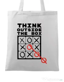 Sacosa din panza Think outside the box Alb